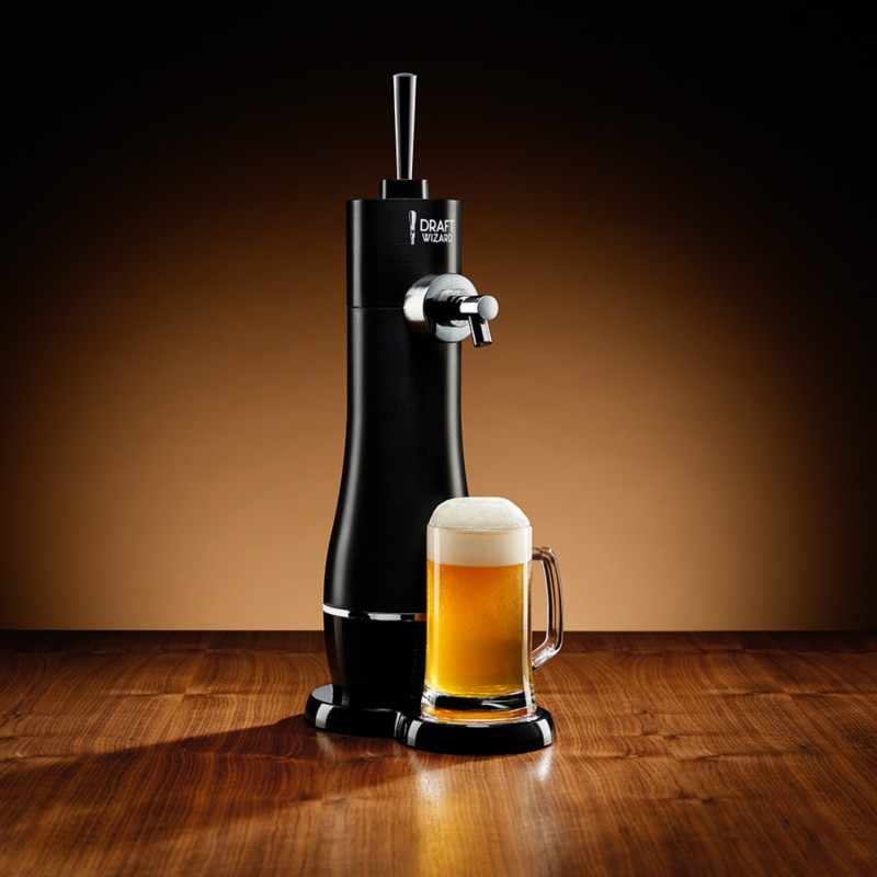 Draft Wizard - Distributeur De Bière à Ultrasons Portable Avec Tête De Mousse Micrométrique - Fonctionne Avec Piles, Compatible Canettes Jusqu'à 500 Ml