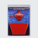 Red Beer Bottle Opener with Plastic Cap Catcher Set - 1