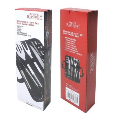 18 Piece BBQ Tool Set In Carry Bag by Men's Republic - 2