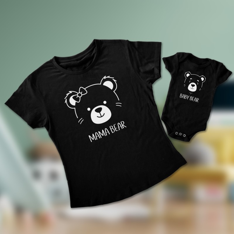 Mama Bear & Baby Bear Mother and Child Matching T-Shirt - Cute Version - 1