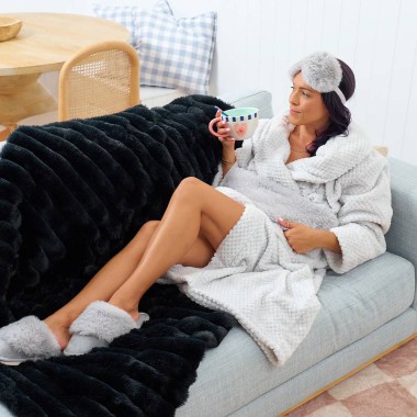 Cosy Luxe Waffle Bath Robe - 2