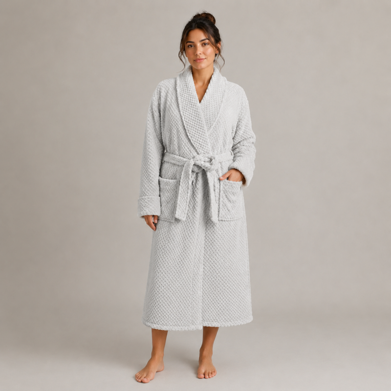Cosy Luxe Waffle Bath Robe - 1
