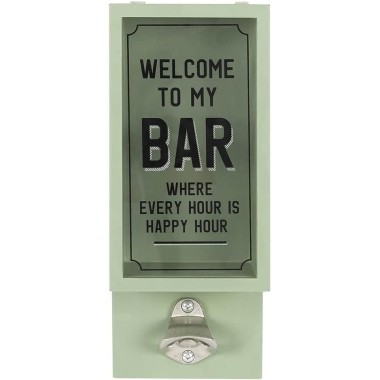 Welcome To My Bar Wall Mounted Wooden Bottle Opener Plaque - 3