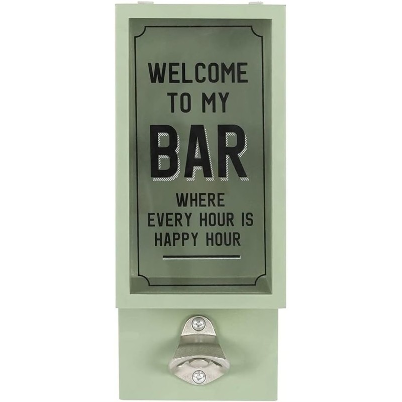 Welcome To My Bar Wall Mounted Wooden Bottle Opener Plaque - 3