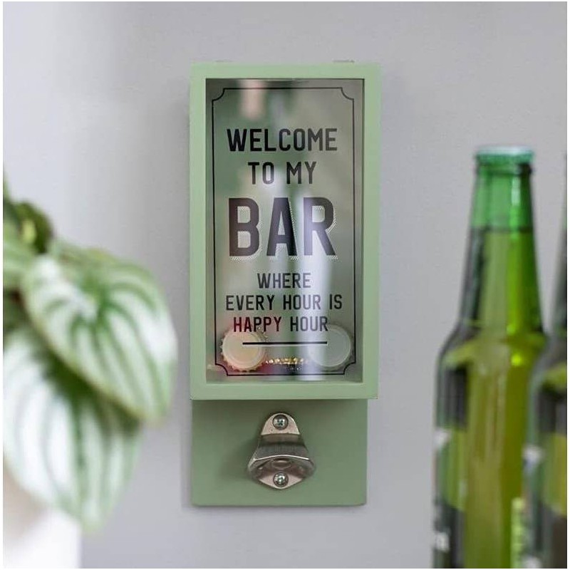 Welcome To My Bar Wall Mounted Wooden Bottle Opener Plaque - 1