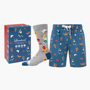 Mens Cricket Batsman Short & Sock Gift Set by Bamboozld - 1