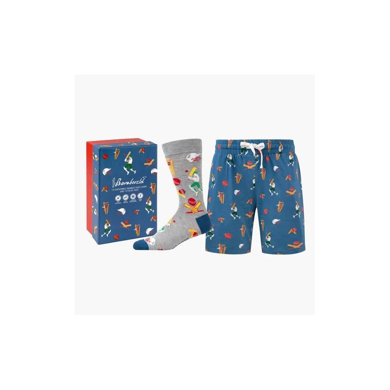 Mens Cricket Batsman Short & Sock Gift Set by Bamboozld - 1