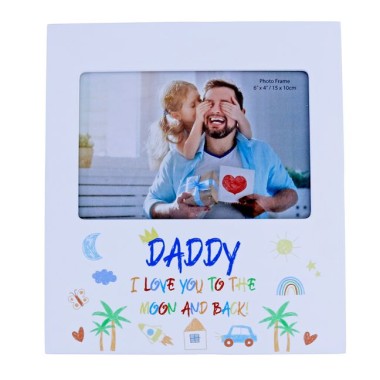 Daddy I Love You To The Moon And Back Kid Art Photo Frame - 1