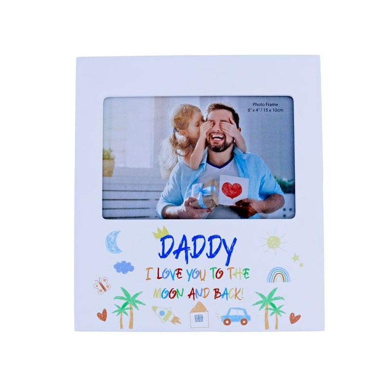 Daddy I Love You To The Moon And Back Kid Art Photo Frame - 1