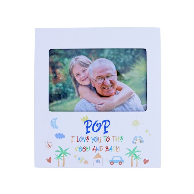 Pop I Love You To The Moon And Back Kid Art Photo Frame - 1