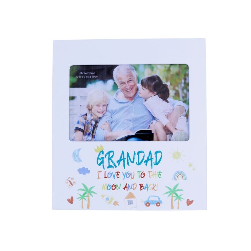 Grandad I Love You To The Moon And Back Kid Art Photo Frame - 1
