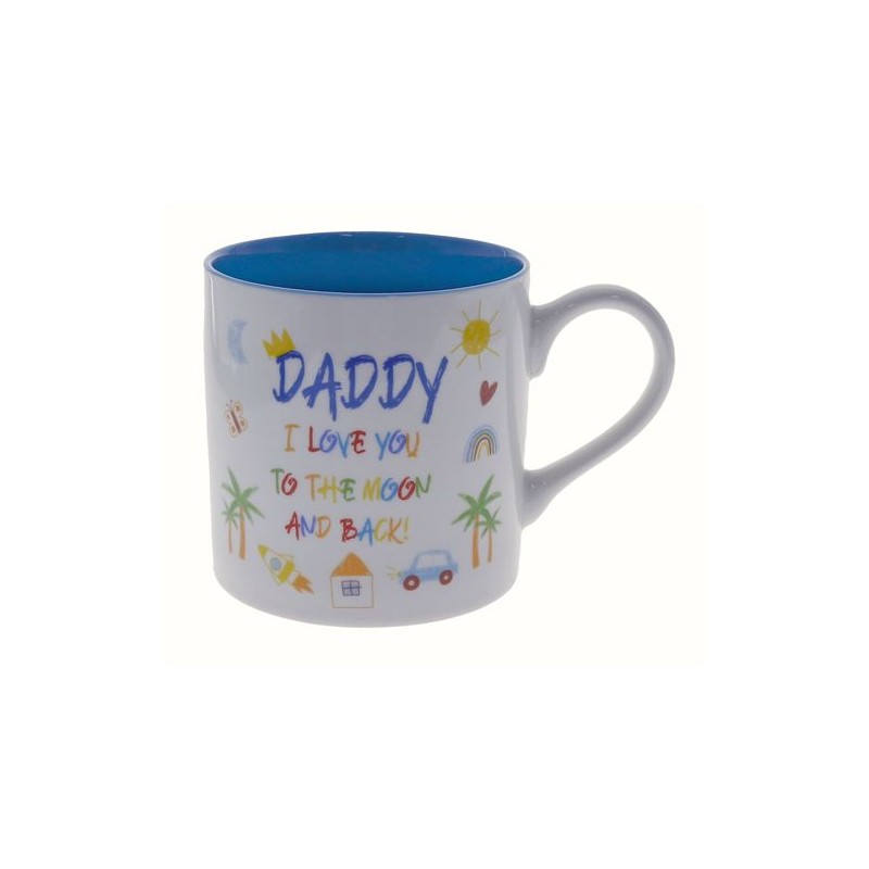 Daddy I Love You To The Moon And Back Kid Art Mug - 1