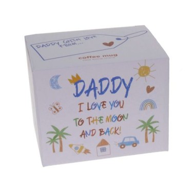 Daddy I Love You To The Moon And Back Kid Art Mug - 2