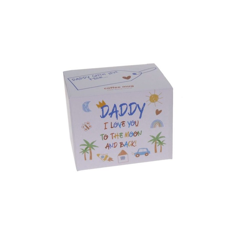 Daddy I Love You To The Moon And Back Kid Art Mug - 2