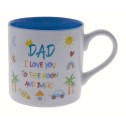 Dad I Love You To The Moon And Back Kid Art Mug - 1