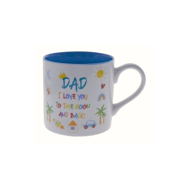 Dad I Love You To The Moon And Back Kid Art Mug - 1