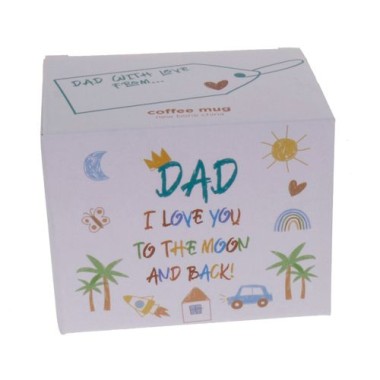 Dad I Love You To The Moon And Back Kid Art Mug - 2