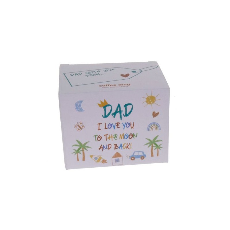 Dad I Love You To The Moon And Back Kid Art Mug - 2