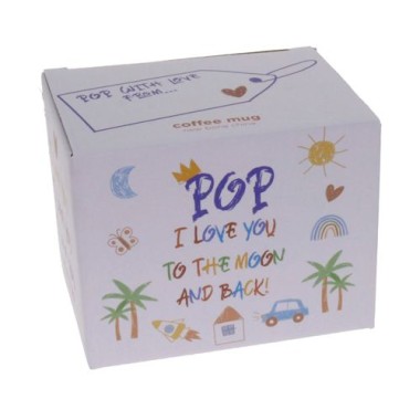 Pop I Love You To The Moon And Back Kid Art Mug - 2