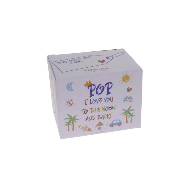 Pop I Love You To The Moon And Back Kid Art Mug - 2