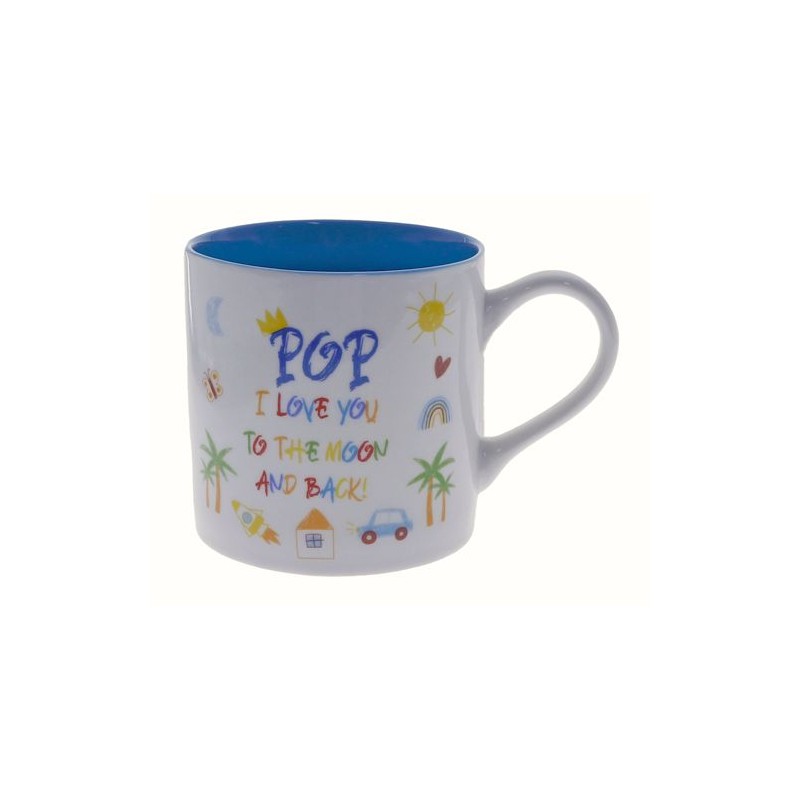 Pop I Love You To The Moon And Back Kid Art Mug - 1