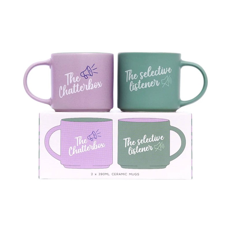 Chatterbox & Selective Listener Cheeky Mug Set - 1