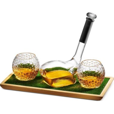 Golf Decanter & Whisky Glasses Set by Men's Republic - 3