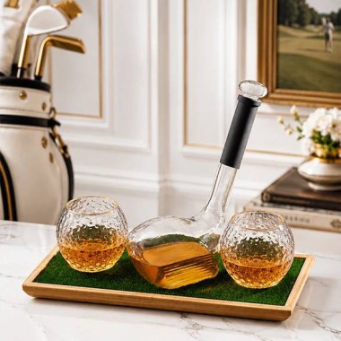 Golf Decanter & Whisky Glasses Set by Men's Republic - 1