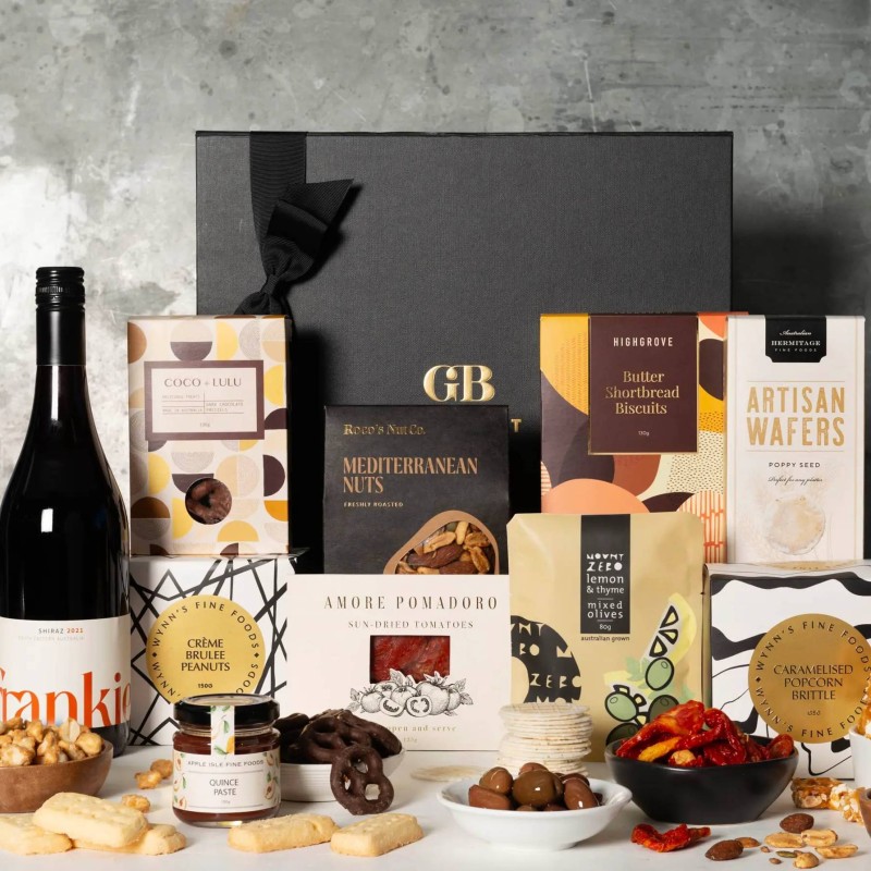 Red Wine and Gourmet Treat Gift Set - 1
