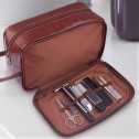 Men's Republic Vegan Leather Toiletry Bag with 8 pcs Grooming Set - 1
