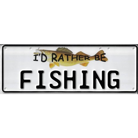 I'd Rather Be Fishing Novelty Number Plate - 1