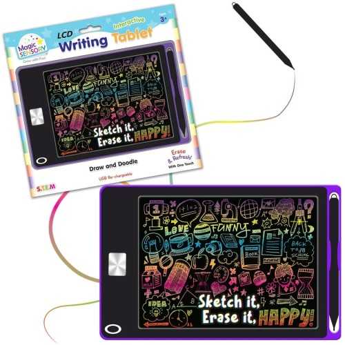 Interactive LCD Writing Tablet - Purple Art (USB Rechargeable) - 2
