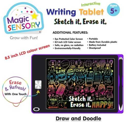 Interactive LCD Writing Tablet - Purple Art (USB Rechargeable) - 4