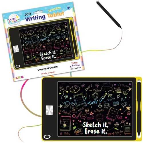 Interactive LCD Writing Tablet - Yellow Doodle (USB Rechargeable) - 1