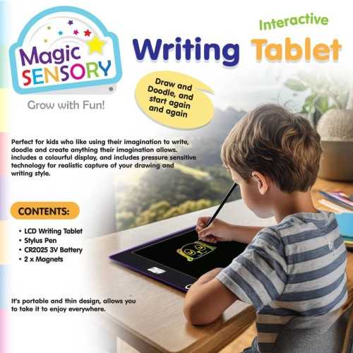 Interactive LCD Writing Tablet - Yellow Doodle (USB Rechargeable) - 4