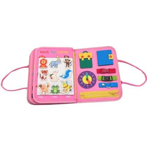 Busy Board - Sensory & Educational Sensory Board - Pink - 5