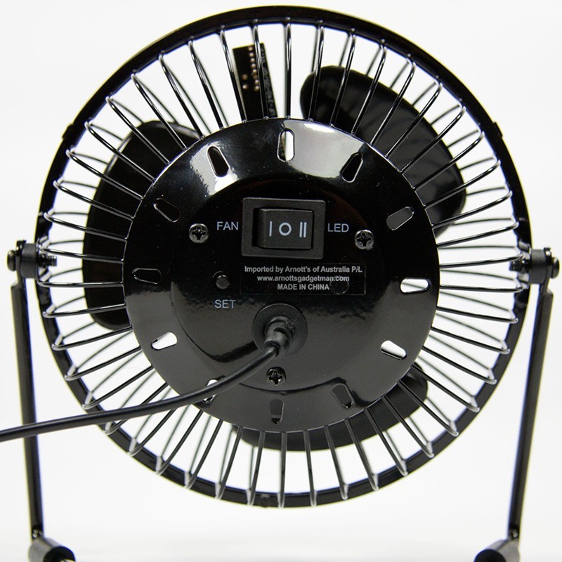Desktop LED USB Clock Fan