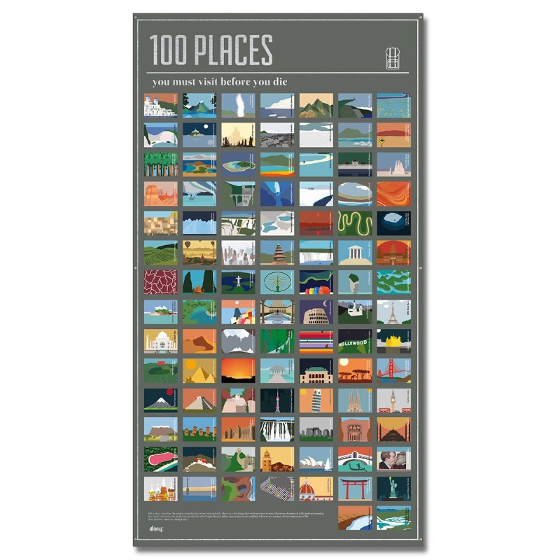 100 Places You Must Visit Before You Die Poster by DOIY