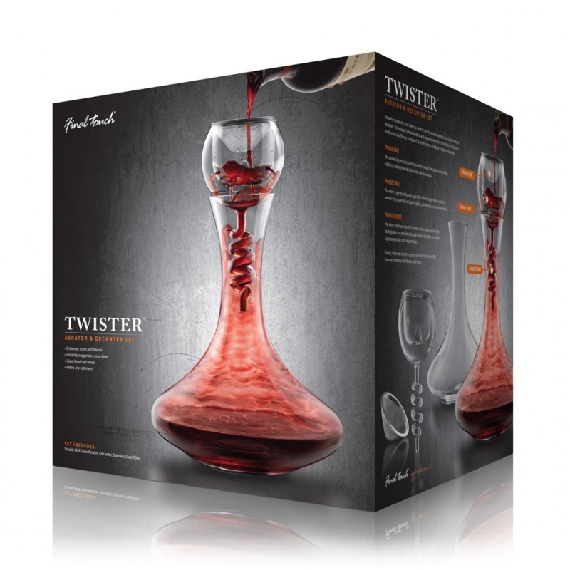 Twister Decanter and Glass Aerator By Final Touch