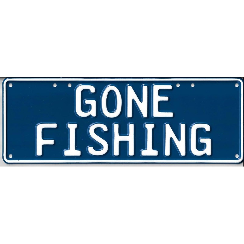 Gone Fishing Novelty Number Plate