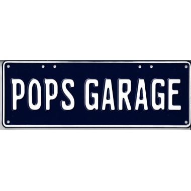 Pop's Garage Novelty Number Plate