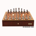Contemporary Pewter Chess Set with Drawers by Dal Rossi Italy