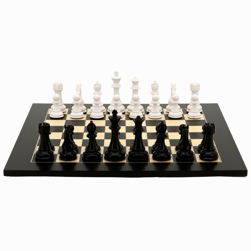Black and White Weighted Chess Set by Dal Rossi Italy