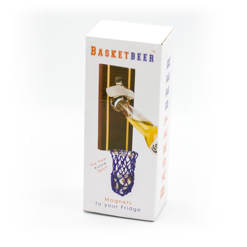 Basketbeer Bottle Opener with Wooden Backboard