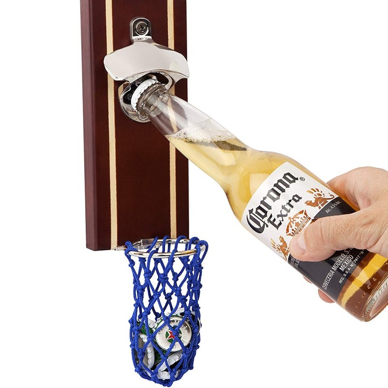 Basketbeer Bottle Opener with Wooden Backboard
