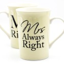 Mr. Right & Mr's Always Right Pair Mug