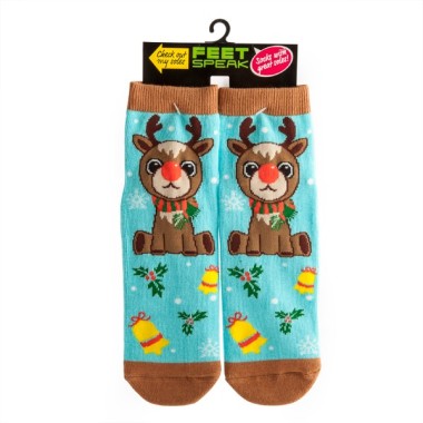 Christmas Reindeer Feet Speak Socks - 4