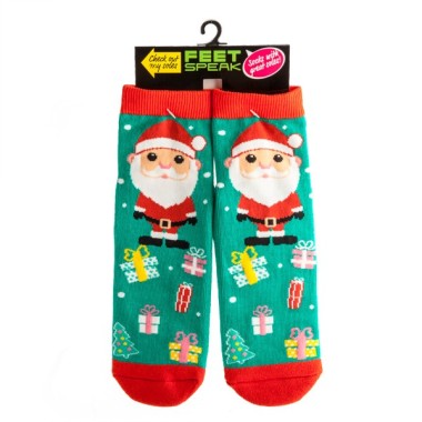 Christmas Santa Feet Speak Socks - 4