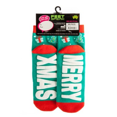 Christmas Santa Feet Speak Socks - 5
