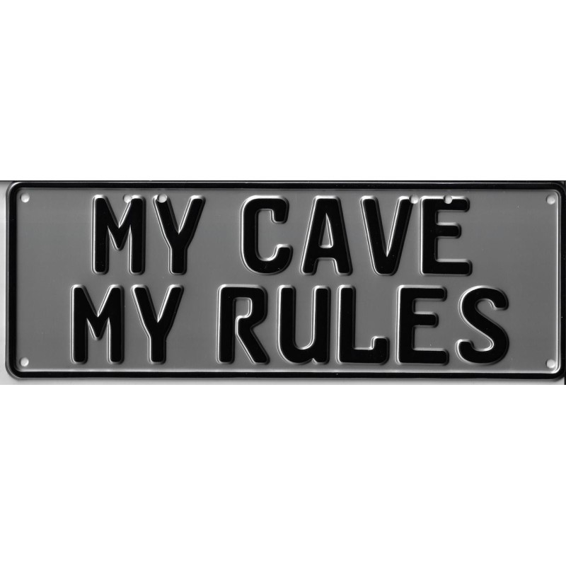 My Cave, My Rules Novelty Number Plate - 1